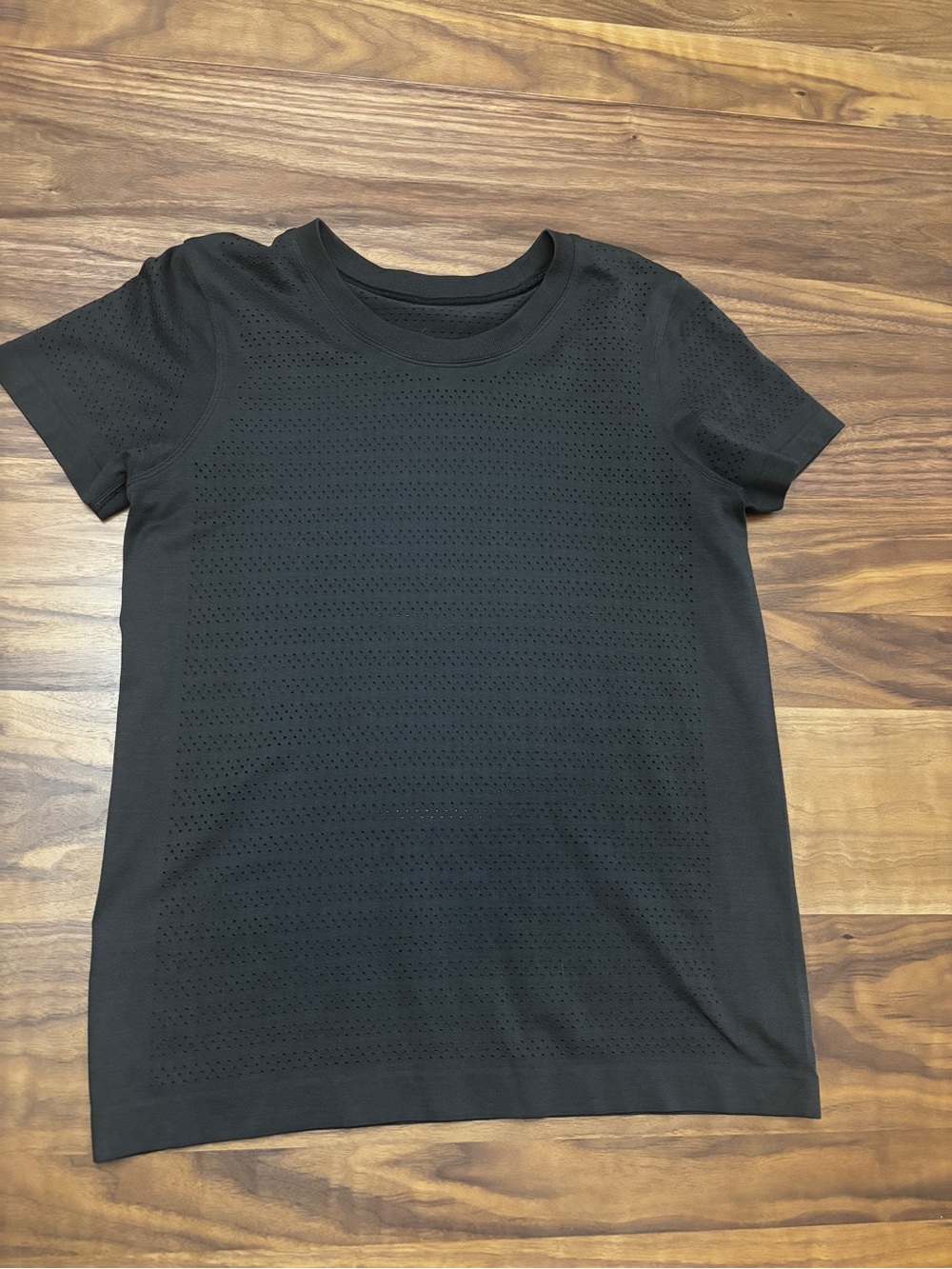 Lululemon Black Short-Sleeve Perforated Cycling Tee